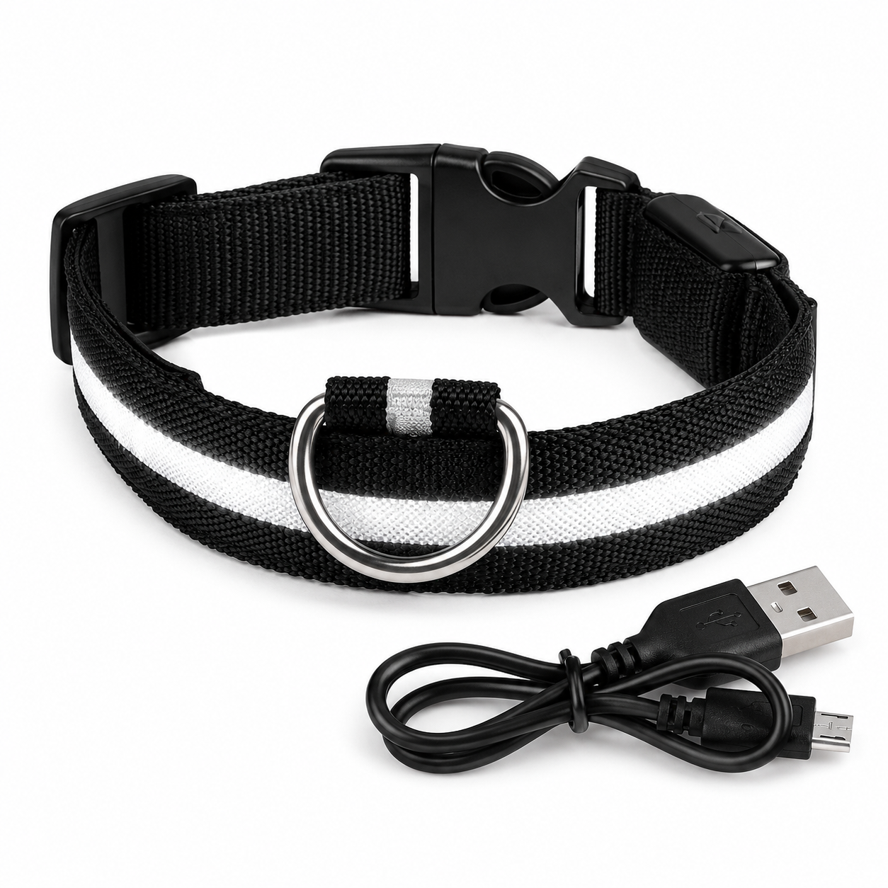 Rechargeable LED Dog & Cat Collar — USB Glow Safety Collar for Night Walks