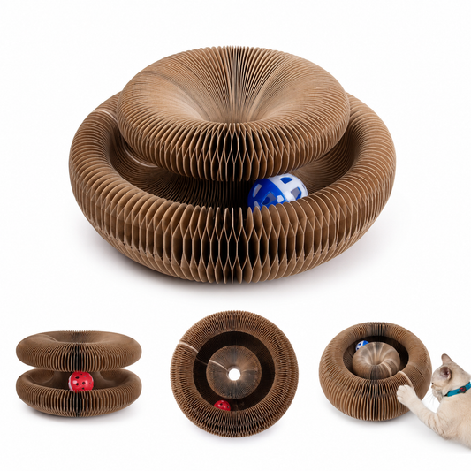 Foldable Cat Scratcher Donut — Interactive Cardboard Toy & Scratching Pad