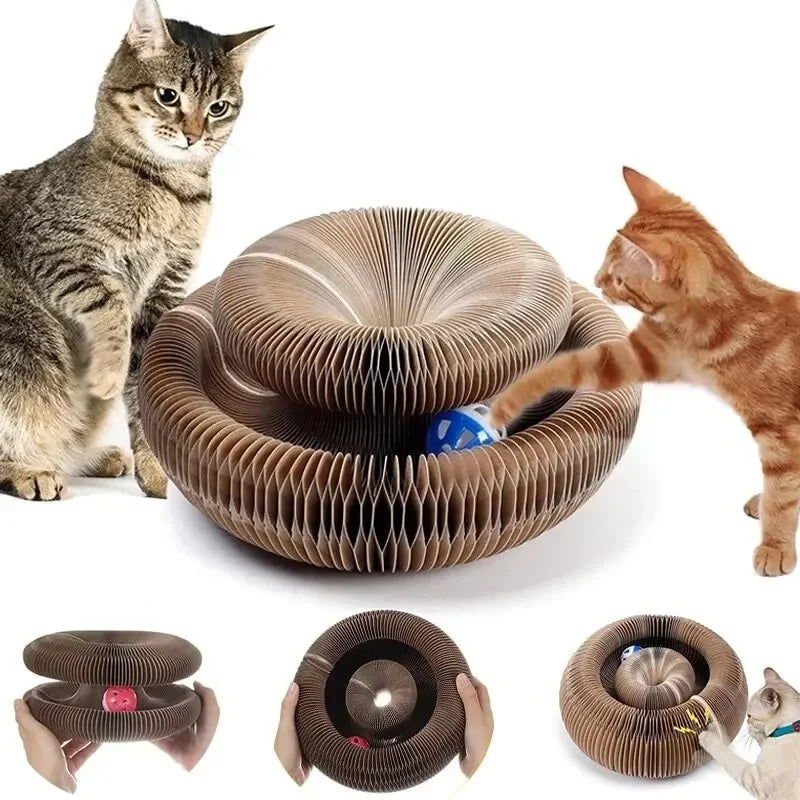 Foldable Cat Scratcher Donut — Interactive Cardboard Toy & Scratching Pad