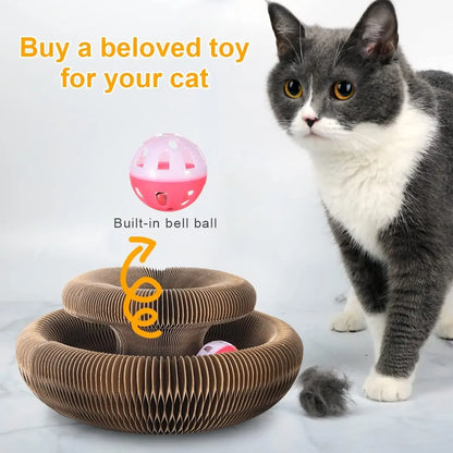 Foldable Cat Scratcher Donut — Interactive Cardboard Toy & Scratching Pad
