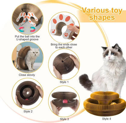 Foldable Cat Scratcher Donut — Interactive Cardboard Toy & Scratching Pad