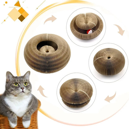 Foldable Cat Scratcher Donut — Interactive Cardboard Toy & Scratching Pad